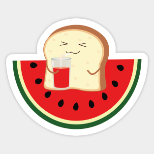 Toast loves watermelon Sticker